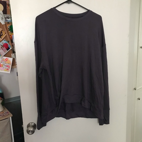 NWOT PURPLE French Terry Twist Front Sweatshirt - Picture 3 of 4